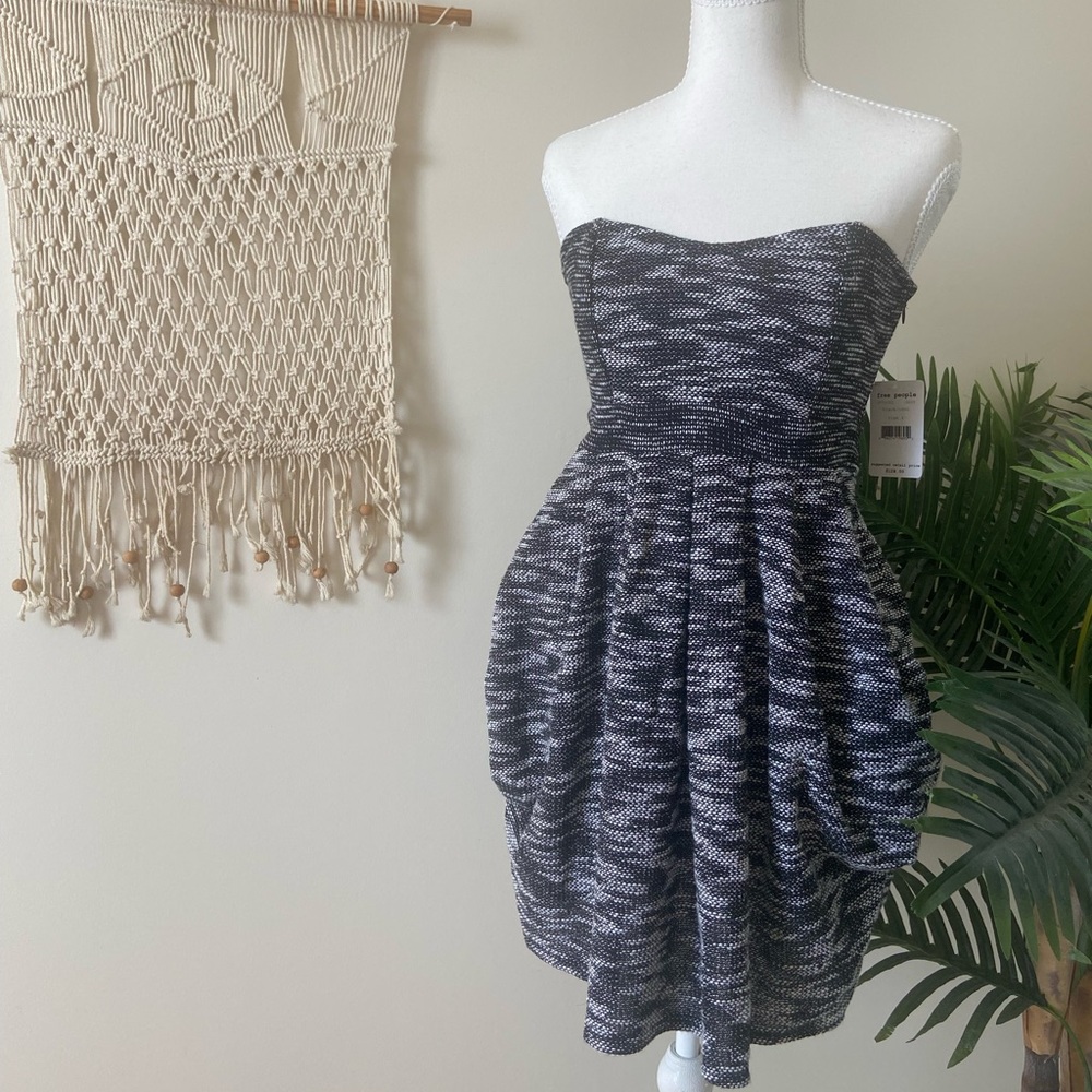NWT Free People Nyima Tweed Strapless Gathered Dress – Size 4